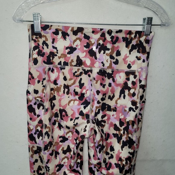 Ideology Womens Small High Waisted Animal Print Yoga Leggings Pockets Pink - Picture 4 of 12